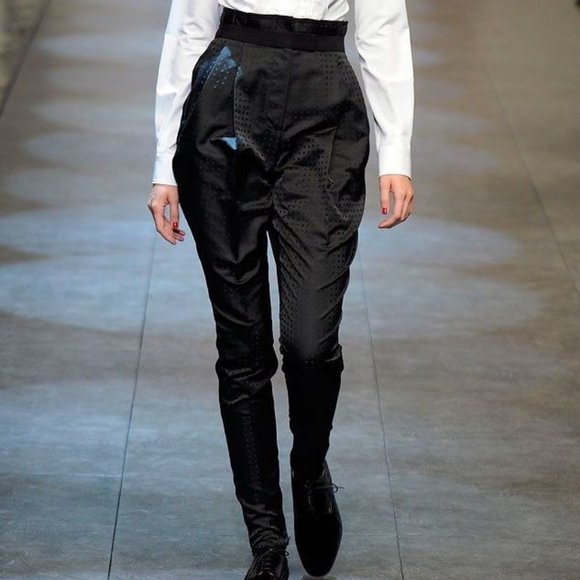 Dolce & Gabbana Pants - Dolce & Gabbana Black High Rise Pants Trousers 38